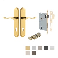 Iver Stirling Door Lever Handle on Shouldered Backplate Entrance Kit Key/Thumb - Available in Various Finishes