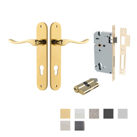 Iver Stirling Door Lever Handle on Oval Backplate Entrance Kit Key/Key - Available in Various Finishes