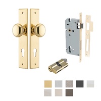 Iver Cambridge Door Knob on Chamfered Backplate Entrance Kit Key/Key - Available in Various Finishes