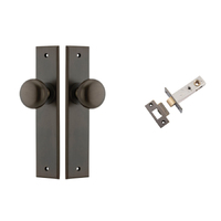 Iver Cambridge Door Knob on Chamfered Backplate Passage Kit Signature Brass 10946KPASS60