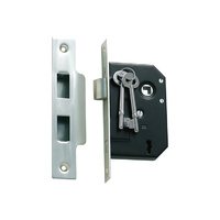 Tradco 1132SC 3 Lever Mortice Lock Satin Chrome 44mm