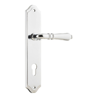 Iver Sarlat Lever Handle on Shouldered Backplate Euro Chrome Plated 11712E85
