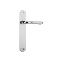 Iver Sarlat Door Lever Handle on Oval Backplate Passage Chrome Plated 11724