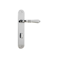 Iver Sarlat Lever Handle on Oval Backplate Privacy 85mm Chrome Plated 11724P85