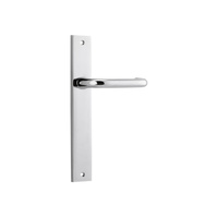 Iver Oslo Door Lever Handle on Rectangular Backplate Passage Chrome Plated 11844