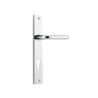 Iver Oslo Lever Handle on Rectangular Backplate Euro 85mm Chrome Plated 11844E85