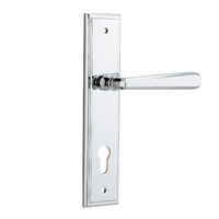 Iver Copenhagen Lever Handle on Stepped Backplate Euro Polished Chrome 11878E85