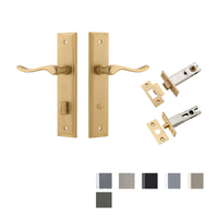 Iver Stirling Door Lever on Stepped Backplate Privacy Kit with Turn - Available in Various Finishes
