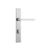 Iver Baltimore Lever on Rectangular Backplate Privacy Brushed Chrome 12202P85