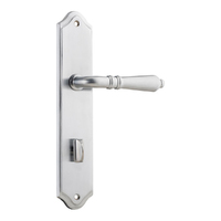 Iver Sarlat Lever Handle on Shouldered Backplate Privacy Brushed Chrome 12212P85