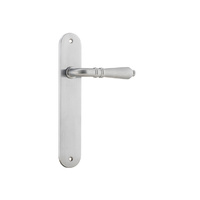 Iver Sarlat Door Lever Handle on Oval Backplate Passage Brushed Chrome 12224