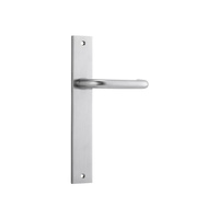 Iver Oslo Lever Handle on Rectangular Backplate Passage Brushed Chrome 12344