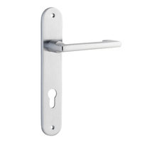 Iver Baltimore Return Lever on Oval Backplate Euro Brushed Chrome 12352E85