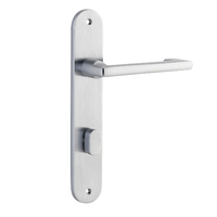 Iver Baltimore Return Lever on Oval Backplate Privacy Brushed Chrome 12352P85