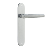 Iver Helsinki Door Lever Handle on Oval Backplate Passage Brushed Chrome 12400