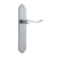 Iver Stirling Lever Handle on Shouldered Backplate Passage Brushed Chrome 12422