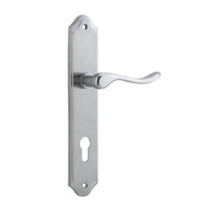 Iver Stirling Lever Handle on Shouldered Backplate Euro Brushed Chrome 12422E85