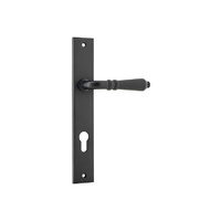 Iver Sarlat Lever Handle on Rectangular Backplate Euro 85mm Matt Black 12700E85