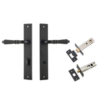 Iver Sarlat Door Lever on Rectangular Backplate Privacy Kit with Turn Matt Black 12700KPRIV60