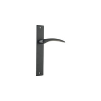 Iver Oxford Door Lever Handle on Rectangular Backplate Passage Matt Black 12704