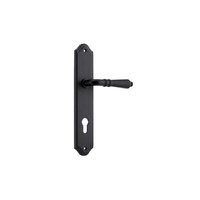 Iver Sarlat Door Lever Handle on Shouldered Backplate Euro Matt Black 12712E85