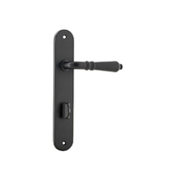 Iver Sarlat Door Lever Handle on Oval Backplate Privacy 85mm Matt Black 12724P85