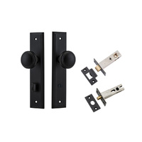 Iver Paddington Door Knob on Stepped Backplate Privacy Kit with Turn Matt Black 12838KPRIV60