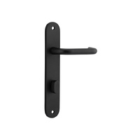 Iver Oslo Door Lever Handle on Oval Backplate Privacy 85mm Matt Black 12846P85
