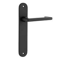 Iver Baltimore Return Lever Handle on Oval Backplate Passage Matt Black 12852