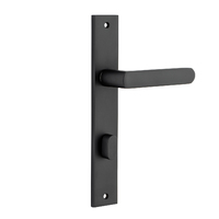 Iver Osaka Lever Handle on Rectangular Backplate Privacy Matt Black 12860P85