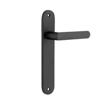 Iver Osaka Door Lever Handle on Oval Backplate Passage Matt Black 12864