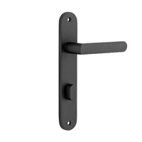 Iver Osaka Door Lever Handle on Oval Backplate Privacy Matt Black 12864P85