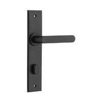 Iver Osaka Door Lever Handle on Chamfered Backplate Privacy Matt Black 12868P85