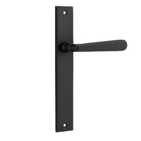 Iver Copenhagen Lever Handle on Rectangular Backplate Passage Matt Black 12872