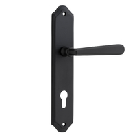 Iver Copenhagen Lever Handle on Shouldered Backplate Euro Matt Black 12874E85