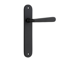 Iver Copenhagen Door Lever Handle on Oval Backplate Passage Matt Black 12876