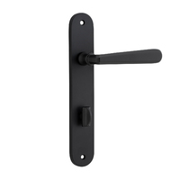 Iver Copenhagen Door Lever Handle on Oval Backplate Privacy Matt Black 12876P85