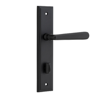 Iver Copenhagen Lever Handle on Stepped Backplate Privacy Matt Black 12878P85
