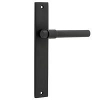 Iver Helsinki Lever Handle on Rectangular Backplate Passage Matt Black 12896