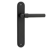 Iver Helsinki Door Lever Handle on Oval Backplate Passage Matt Black 12900