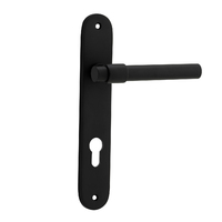 Iver Helsinki Door Lever Handle on Oval Backplate Euro Matt Black 12900E85