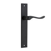 Iver Stirling Lever Handle on Rectangular Backplate Passage Matt Black 12920