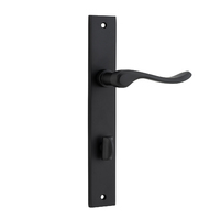 Iver Stirling Lever Handle on Rectangular Backplate Privacy Matt Black 12920P85