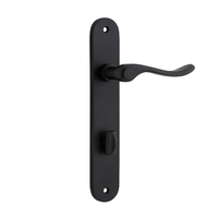 Iver Stirling Door Lever Handle on Oval Backplate Privacy Matt Black 12924P85