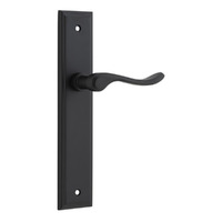 Iver Stirling Door Lever Handle on Stepped Backplate Passage Matt Black 12926