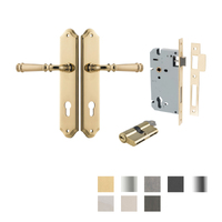 Iver Verona Door Lever on Shouldered Backplate Entrance Kit Key/Key - Available in Various Finishes