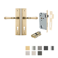 Iver Verona Door Lever on Stepped Backplate Entrance Kit Key/Key - Available in Various Finishes