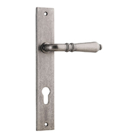 Iver Sarlat Lever on Rectangular Backplate Euro Distressed Nickel 13700E85