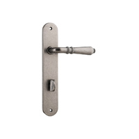 Iver Sarlat Lever on Oval Backplate Privacy 85mm Distressed Nickel 13724P85