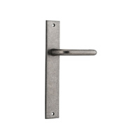 Iver Oslo Lever Handle on Rectangular Backplate Passage Distressed Nickel 13844